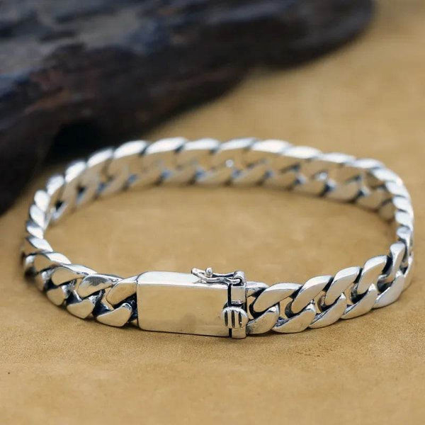 Silver Plated High Quality Fashion Miami Cuban Chain Bracelet Men's Trend Charm Bracelet Casual Business Party Jewelry Gift - NexoEden