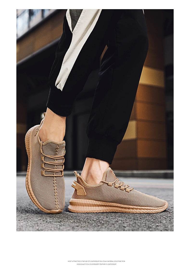 Men's Non-Slip Casual Sneakers Breathable Outdoor Jogging Training Hiking Sports Running Outdoor Women Weave Knit Lace Up Shoes - NexoEden