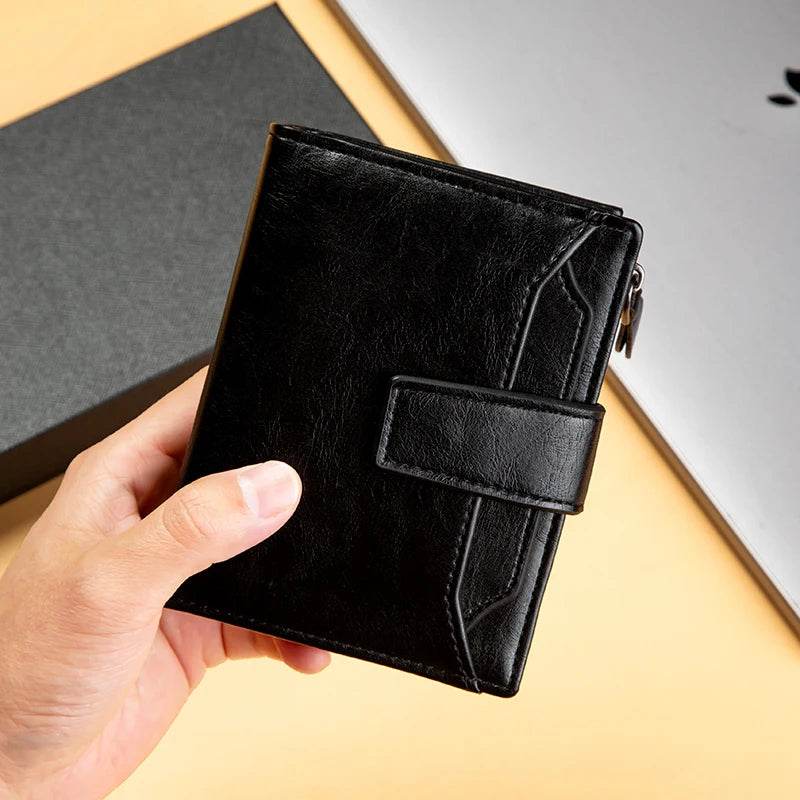 Men's Wallet New Leather Short Vintage Multi-card PU Leather Pop Gift Box Gift - NexoEden