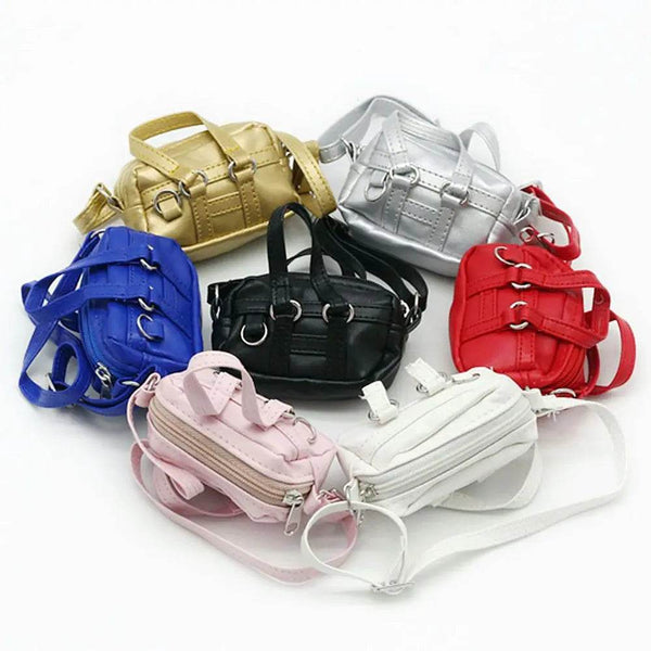 For 1/6 1/8 1/12 BJD Dolls Backpack Blyth OB11 Bags Dolls Accessories Vest Bag PU Leather Belt Bag Purse Dollhouse Kids Toys - NexoEden