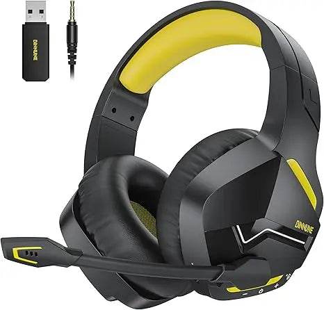 BINNUNE BW01 Wireless Gaming Headset for PC PS4 PS5 Playstation 4 5, 2.4G Wireless Bluetooth USB Gamer Headphones with Mic - NexoEden