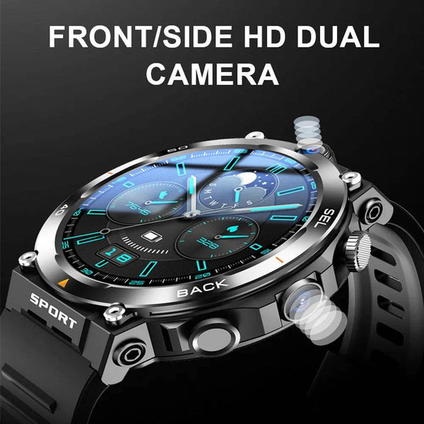 4G LTE Smart Watch 2024 Android os GPS Video Voice Wi-Fi Call Messaging HD Dual Cameras 4G Sim Card Call WIFI Men's SmartWatch - NexoEden