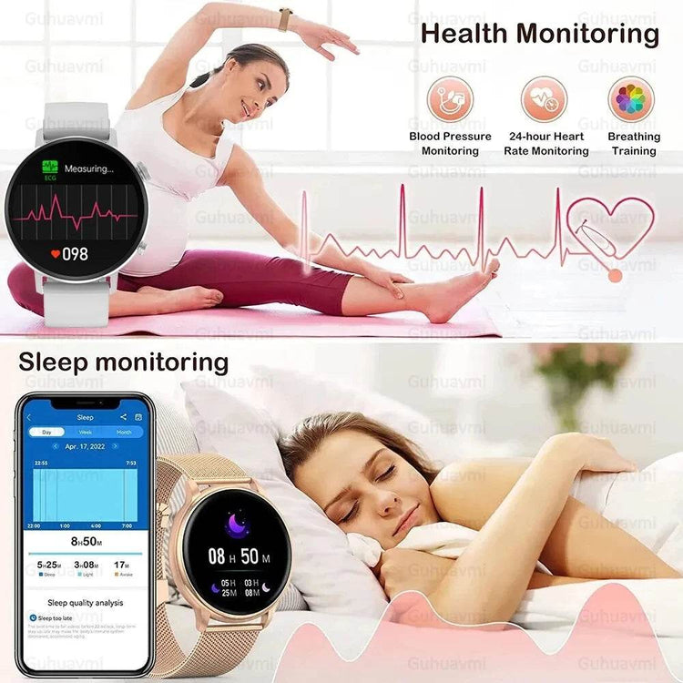 For XIAOMI HD Bluetooth Call Watch 2024 ECG Smart Watch Women AMOLED 360*360 HD Display Clock Sports IP68 Waterproof Smartwatch - NexoEden