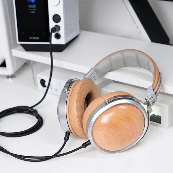 FiiO FT1 Closed-Back Over-Ear Headphone 60mm Dynamic Driver Hi-Res Audio Wired HiFi American Black Wood Ear Cups for Studio - NexoEden