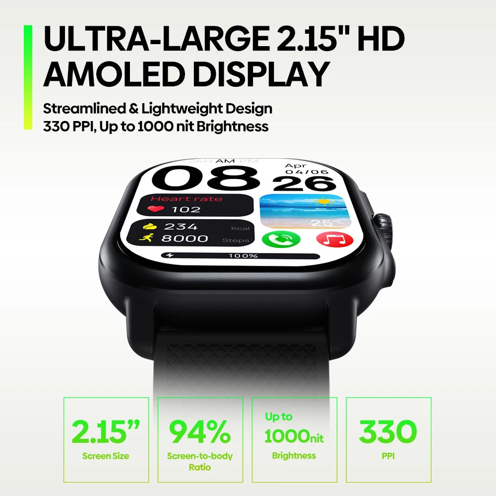 New Zeblaze Beyond 3 Pro GPS Smart Watch Built-in GPS & Route Import 2.15" AMOLED Display Make/Receive Phone Calls Smartwatch NexoEden
