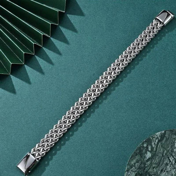 HNSP 10MM Stainless Steel Bracelet For Men Jewelry Hidden Locks Hand Chain 19/21/23CM Size Accessories - NexoEden