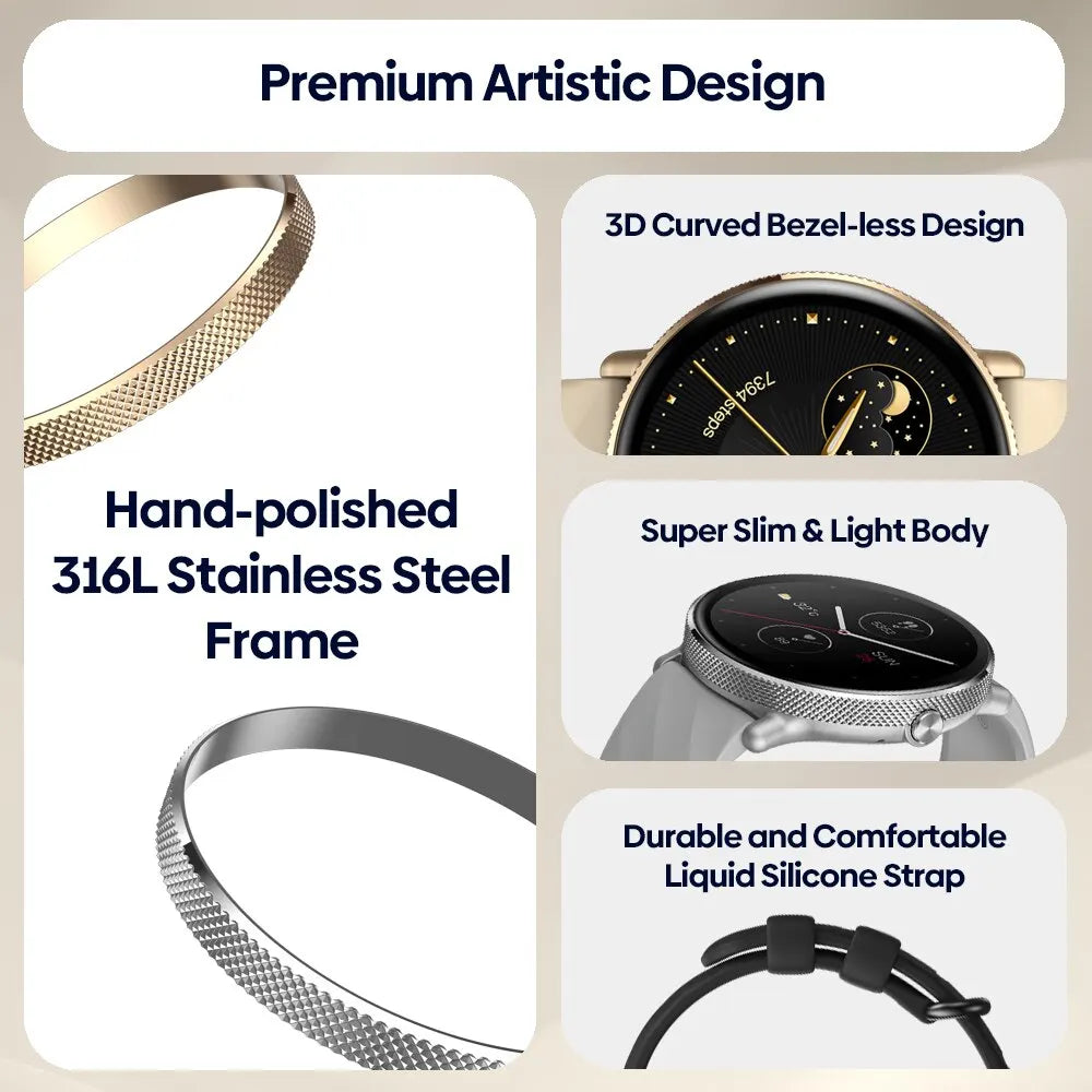 Zeblaze GTR 3 Pro Voice Calling Smart Watch 1.43" AMOLED Display 316L Stainless Steel Frame Fitness Tracking Smartwatch NexoEden