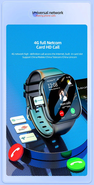 4G Smartwatch Android 2024 Heart Rate GPS HD Camera 2G 4G SIM Card WIFI Wireless Fast Internet Access Smart Watch for Men Women - NexoEden
