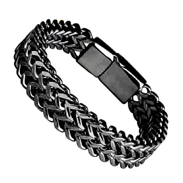 HNSP 10MM Stainless Steel Bracelet For Men Jewelry Hidden Locks Hand Chain 19/21/23CM Size Accessories - NexoEden