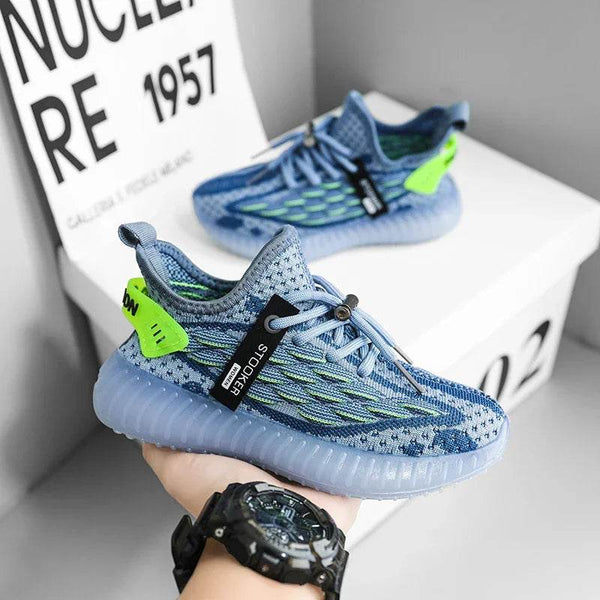 New Young Children Sneakers Boys Girls Coconut Casual Shoes Kids Breathable Flying Knit Trainers Lightweight Sole Running Shoes - NexoEden