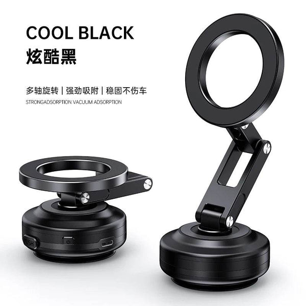 360 Degree Rotation Magnetic Vacuum Adsorption Car Mount Mobile Phone Holder Foldable Aluminum Alloy Suitable for Smartphones - NexoEden