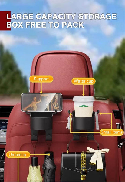 SEAMETAL Car Seat Back Drink Holder Hanging Cup Holder with Hook Universal Auto Rear Row Hanger Stable Bottle Holder Phone Stand - NexoEden