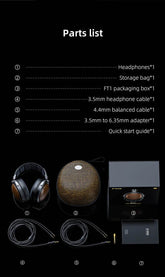 FiiO FT1 Closed-Back Over-Ear Nanowood Fiber Composite Diaphragm Wired Hi-Fi Headphones, American Black Wood Ear Cups for Studio - NexoEden