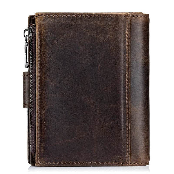 SCHLATUM Genuine Leather Men Business Wallet RFID Men Card Id Holder Coin Purse Travel Wallet Anti-theft Swipe - NexoEden