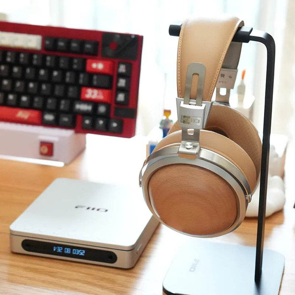 FiiO FT1 Closed-Back Over-Ear Headphone 60mm Dynamic Driver Hi-Res Audio Wired HiFi American Black Wood Ear Cups for Studio - NexoEden