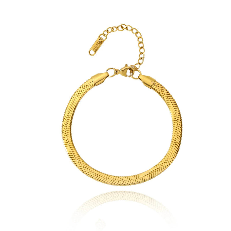 Hip Hop Stainless Steel Bracelet Gold Color Snake Chain Titanium Steel Bracelet For Women Men Fashion Jewelry Accessories - NexoEden