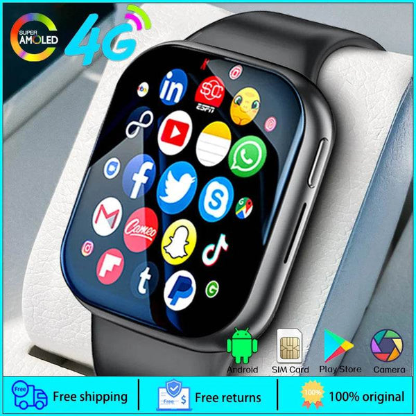 4G Smartwatch Android 2024 Heart Rate GPS HD Camera 2G 4G SIM Card WIFI Wireless Fast Internet Access Smart Watch for Men Women - NexoEden
