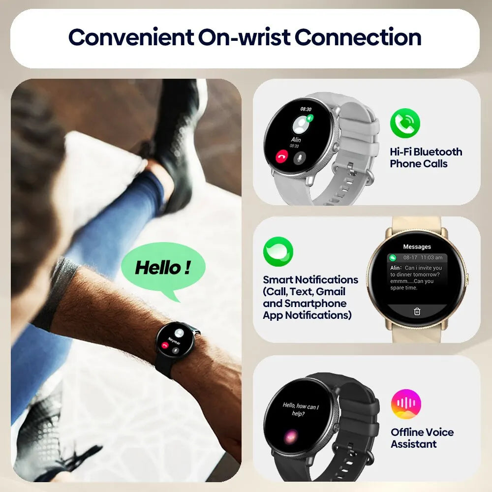 Zeblaze GTR 3 Pro Voice Calling Smart Watch 1.43" AMOLED Display 316L Stainless Steel Frame Fitness Tracking Smartwatch NexoEden