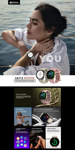 New 2025 Zeblaze LILY 2 Voice Calling Female Smartwatch Double Strap 1.2" HD AMOLED Display Health Monitoring Sports Smart Watch NexoEden