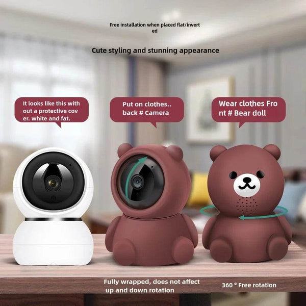 Smart Home Baby Security Monitor WiFi IP Camera Cartoon Bear Halloween Gift CCTV 1080P HD Surveillance Auto Tracking Camera - NexoEden
