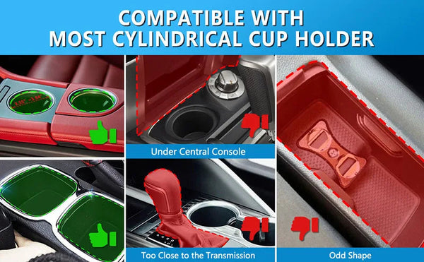 All Purpose Cup Holder Expander for Car Organizer Adapters Holders Universal Compatible with 2.56" to 5.51" NexoEden