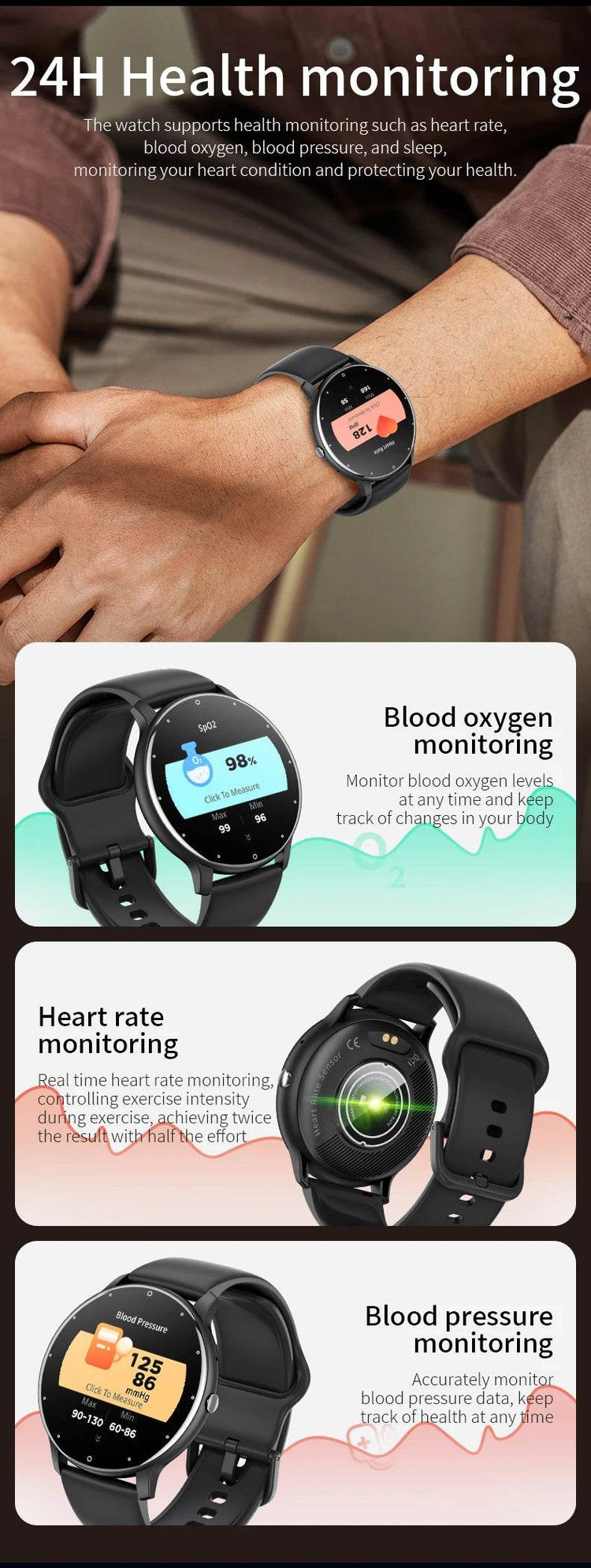 LIGE 2024 Smart watch Ladies Full touch Screen Sports Fitness watch IP67 waterproof Bluetooth For Android iOS Smart watch Female - NexoEden