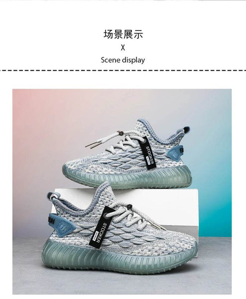 New Young Children Sneakers Boys Girls Coconut Casual Shoes Kids Breathable Flying Knit Trainers Lightweight Sole Running Shoes - NexoEden
