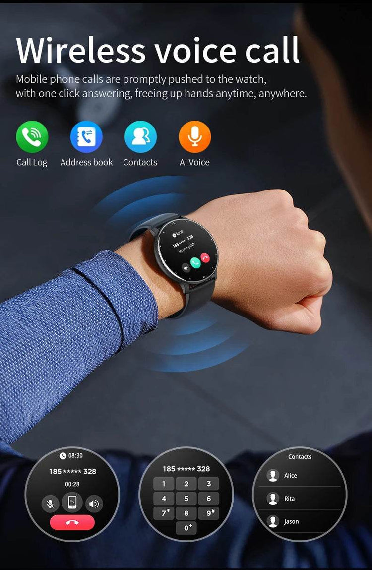 LIGE 2024 Smart watch Ladies Full touch Screen Sports Fitness watch IP67 waterproof Bluetooth For Android iOS Smart watch Female - NexoEden