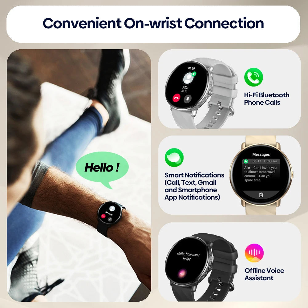 Zeblaze GTR 3 Pro Voice Calling Smart Watch 1.43" AMOLED Display 316L Stainless Steel Frame Fitness Tracking Smartwatch NexoEden