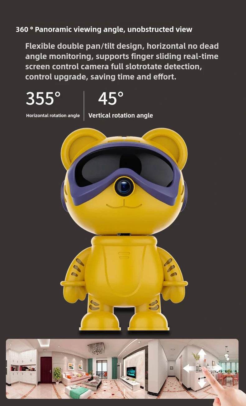 5MP Robot HD WIFI Mini IP Cameras Home Security Robot Camera PTZ Monitor Audio Video Security Surveillance 1080P Baby Monitor - NexoEden
