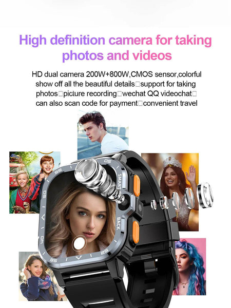 Valdus PGD Android Smart Watch Men GPS 16G/64G ROM Storage HD Dual Camera NFC 2G 4G SIM Card WIFI Wireless Fast Internet Access - NexoEden