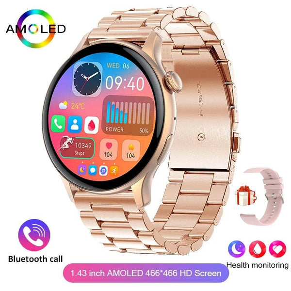 2024 True AMOLED Smart Watch Ladies Screen Always Show Time 466*466 HD Health Tracker Voice Calling Smartwatch Women For Xiaomi - NexoEden