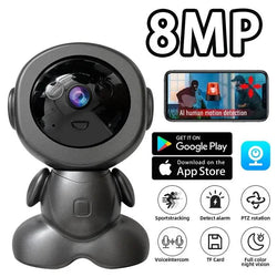 8MP PTZ Wifi IP Camera Color Night Auto Tracking AI Human Detect Baby Monitor HD Wireless Robot Surveillance Cmaeras Smart Home - NexoEden
