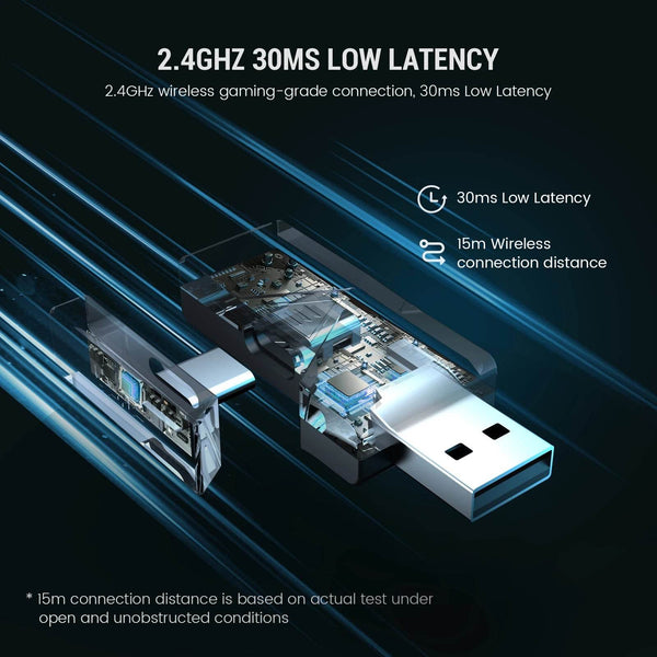 EKSA E5000 BT 2.4GHz Wireless Headphones Bluetooth 5.3 Gaming Headset Gamer with ENC Noise Cancelling Mic for PC/PS5/Xbox, 100H - NexoEden