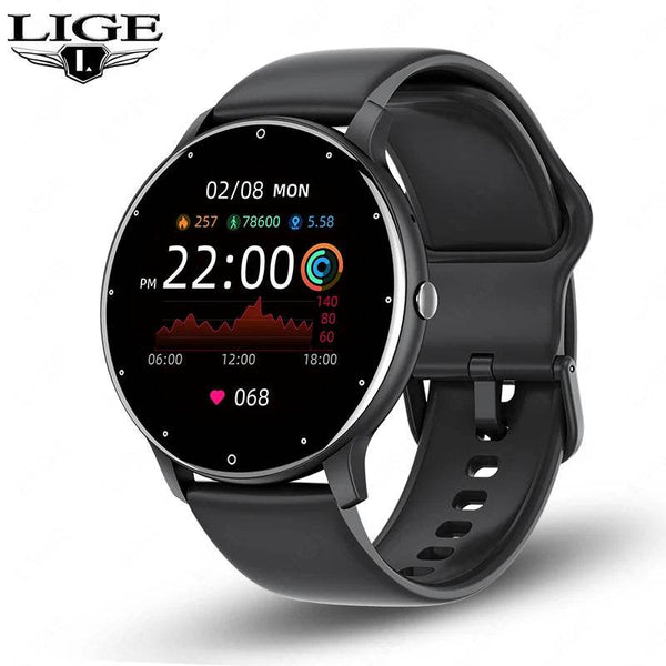 LIGE 2024 Smart watch Ladies Full touch Screen Sports Fitness watch IP67 waterproof Bluetooth For Android iOS Smart watch Female - NexoEden