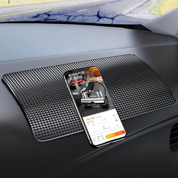 New Car Dashboard Sticky Black Anti-Slip PVC Mat Auto Phone Holder Non-Slip Sticky Gel Pad 3 Size are black - NexoEden