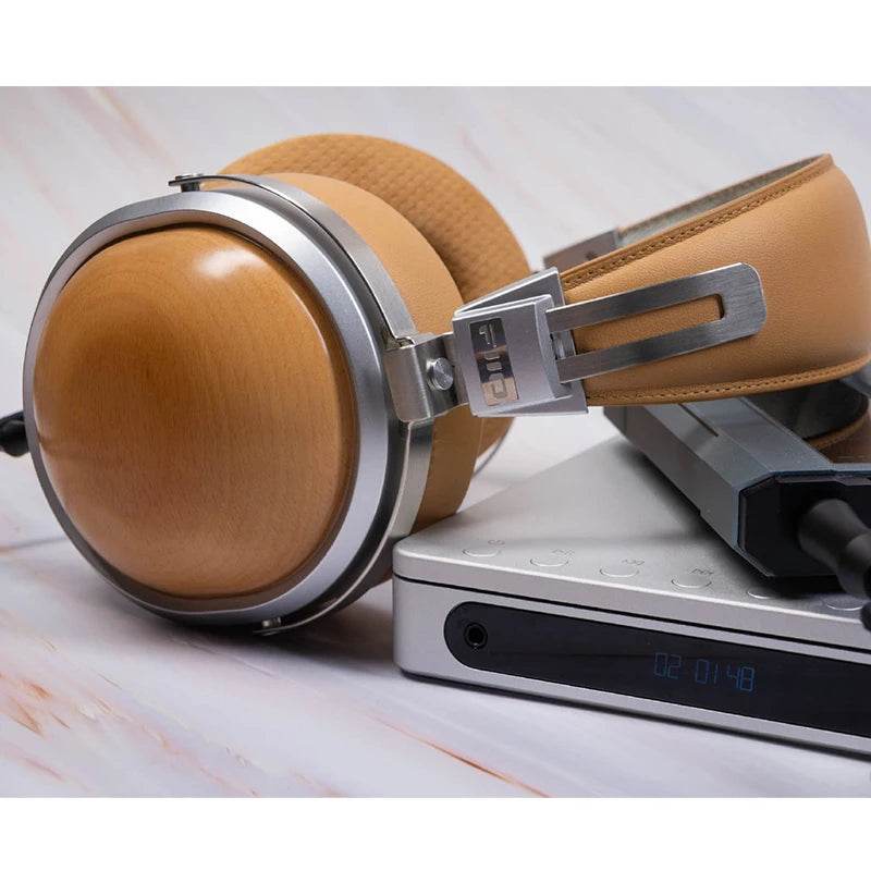 FiiO FT1 Closed-Back Over-Ear Headphone 60mm Dynamic Driver Hi-Res Audio Wired HiFi American Black Wood Ear Cups for Studio - NexoEden