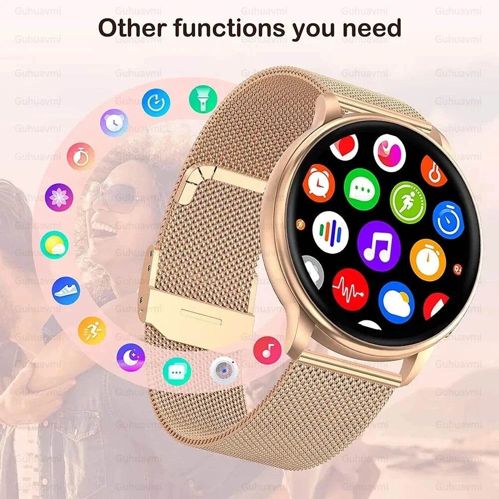 For XIAOMI HD Bluetooth Call Watch 2024 ECG Smart Watch Women AMOLED 360*360 HD Display Clock Sports IP68 Waterproof Smartwatch - NexoEden