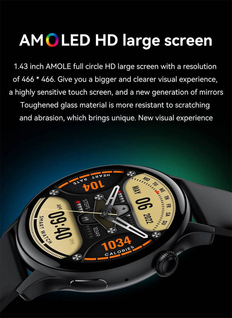 2024 True AMOLED Smart Watch Ladies Screen Always Show Time 466*466 HD Health Tracker Voice Calling Smartwatch Women For Xiaomi - NexoEden
