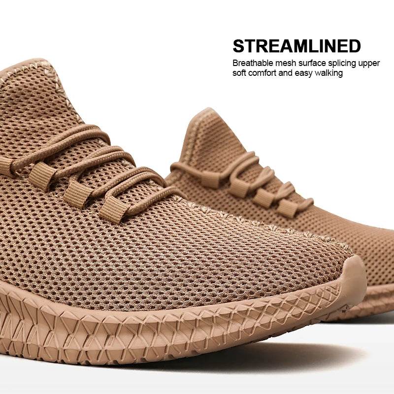 Men's Non-Slip Casual Sneakers Breathable Outdoor Jogging Training Hiking Sports Running Outdoor Women Weave Knit Lace Up Shoes - NexoEden