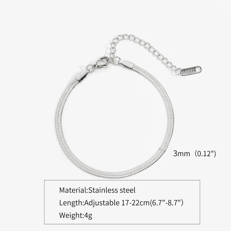 Hip Hop Stainless Steel Bracelet Gold Color Snake Chain Titanium Steel Bracelet For Women Men Fashion Jewelry Accessories - NexoEden