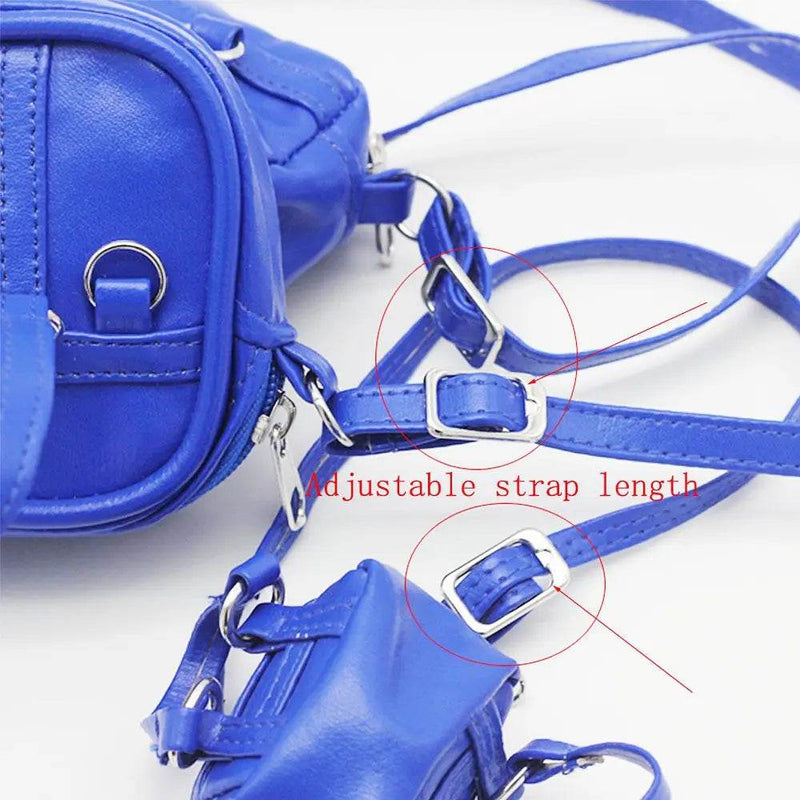 For 1/6 1/8 1/12 BJD Dolls Backpack Blyth OB11 Bags Dolls Accessories Vest Bag PU Leather Belt Bag Purse Dollhouse Kids Toys - NexoEden
