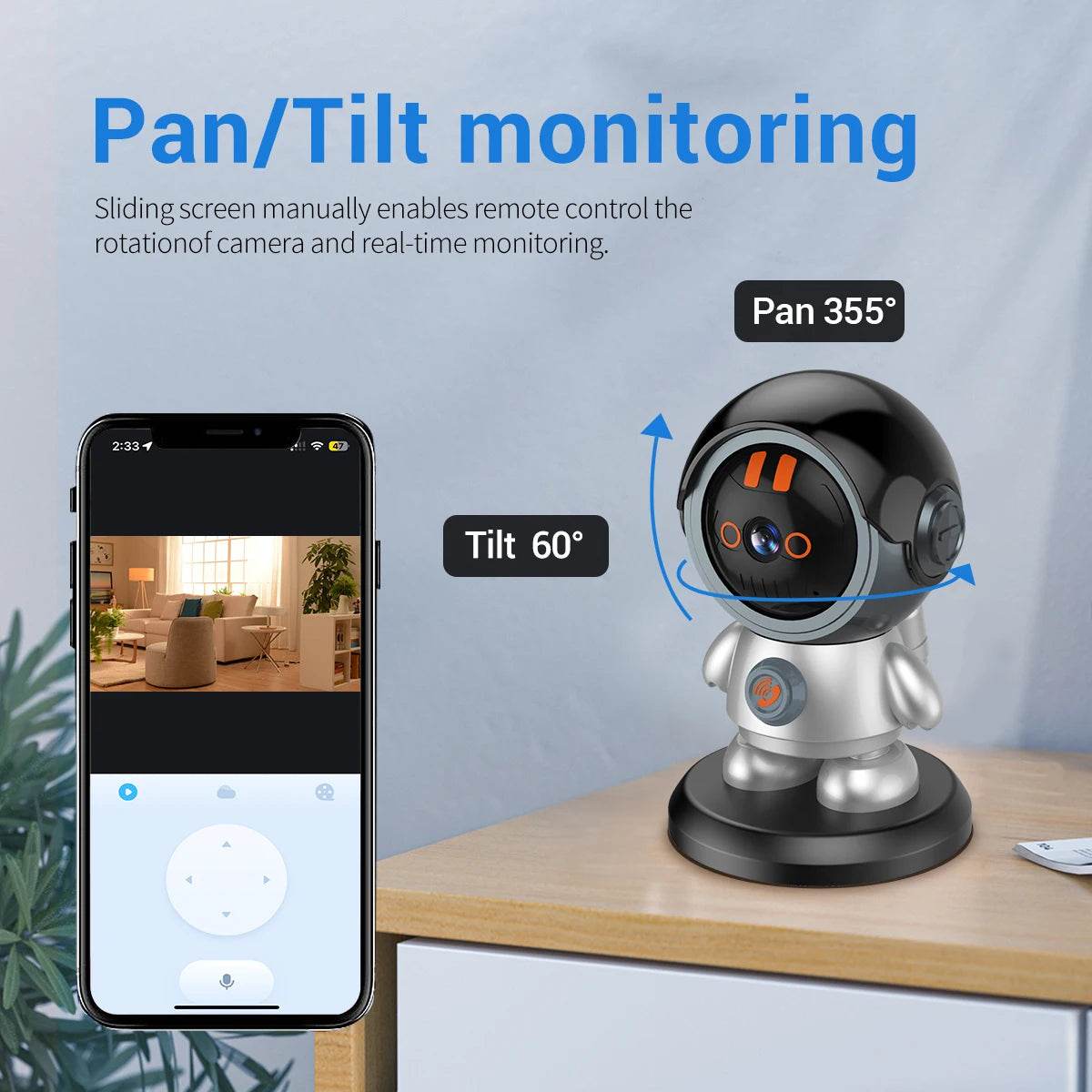 ESCAM PT203 3MP 1296P iCam365 APP One Key Call WIFI IP Camera AI Humanoid Detection Home Security CCTV Baby Monitor - NexoEden