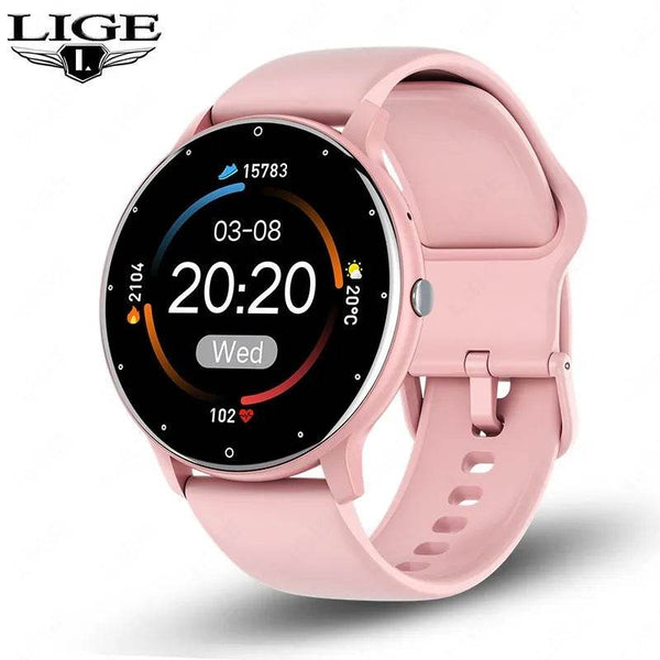 LIGE 2024 Smart watch Ladies Full touch Screen Sports Fitness watch IP67 waterproof Bluetooth For Android iOS Smart watch Female - NexoEden