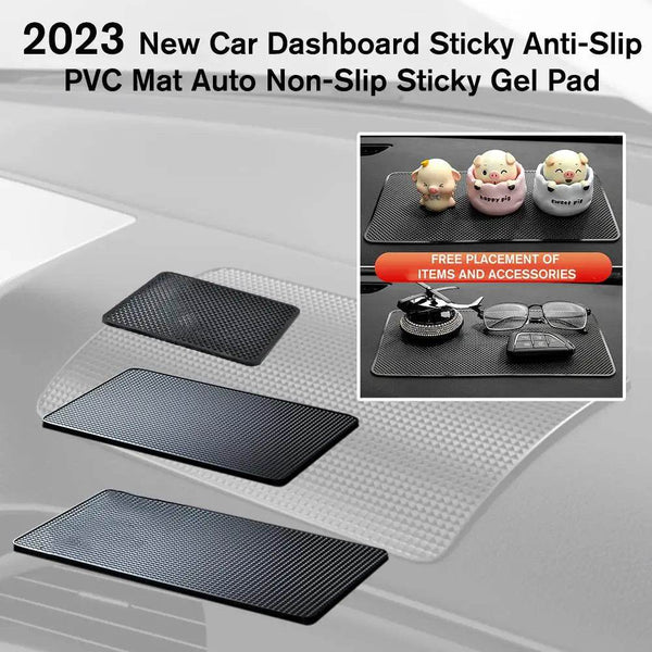 New Car Dashboard Sticky Black Anti-Slip PVC Mat Auto Phone Holder Non-Slip Sticky Gel Pad 3 Size are black - NexoEden