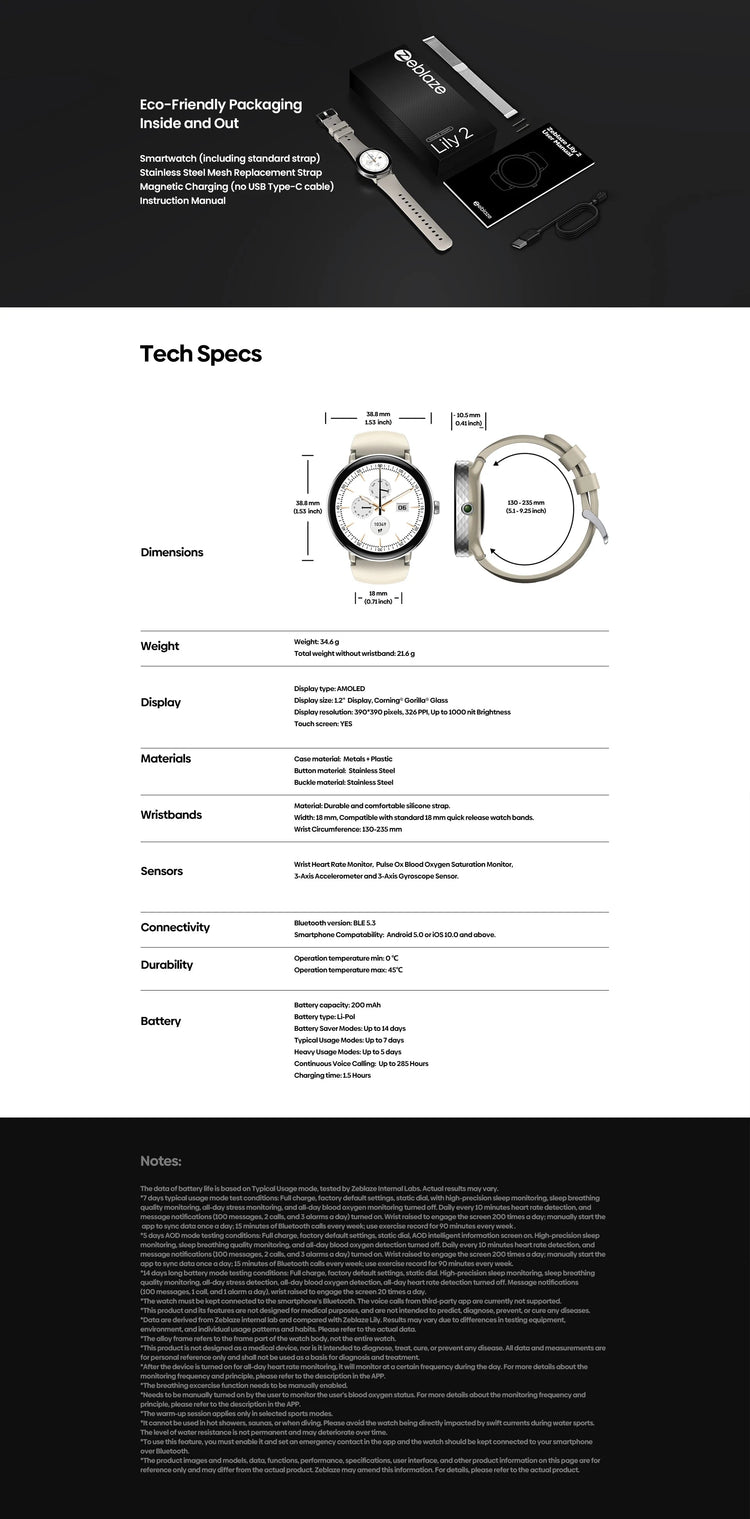 New 2025 Zeblaze LILY 2 Voice Calling Female Smartwatch Double Strap 1.2" HD AMOLED Display Health Monitoring Sports Smart Watch NexoEden