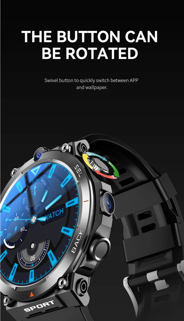 4G LTE Smartwatch 2024 Android os GPS Video Voice Wi-Fi Call Messaging HD Dual Cameras 4G Sim Card WIFI Men&