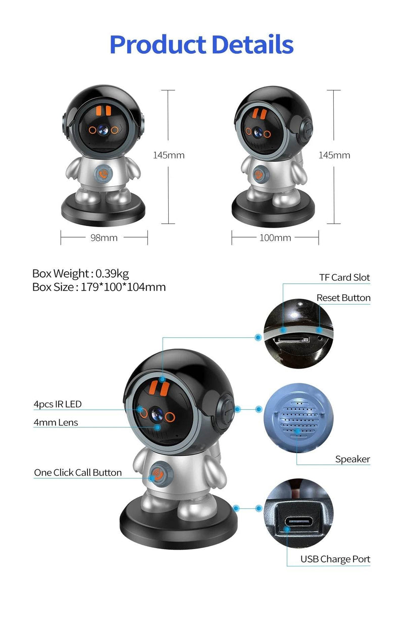 ESCAM PT203 3MP 1296P iCam365 APP One Key Call WIFI IP Camera AI Humanoid Detection Home Security CCTV Baby Monitor - NexoEden
