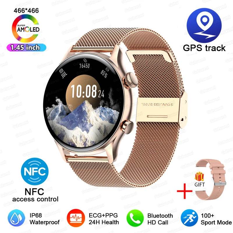 For XIAOMI HD Bluetooth Call Watch 2024 ECG Smart Watch Women AMOLED 360*360 HD Display Clock Sports IP68 Waterproof Smartwatch - NexoEden