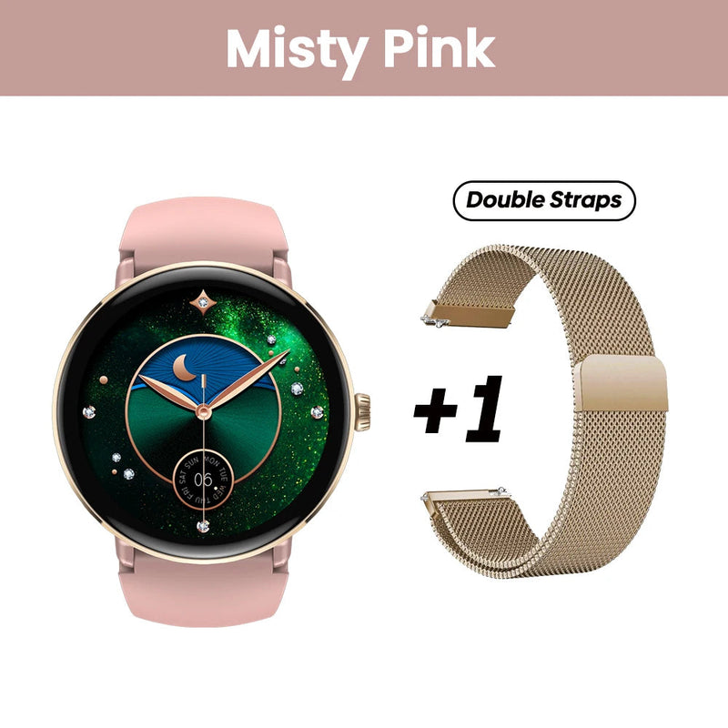 New 2025 Zeblaze LILY 2 Voice Calling Female Smartwatch Double Strap 1.2" HD AMOLED Display Health Monitoring Sports Smart Watch NexoEden